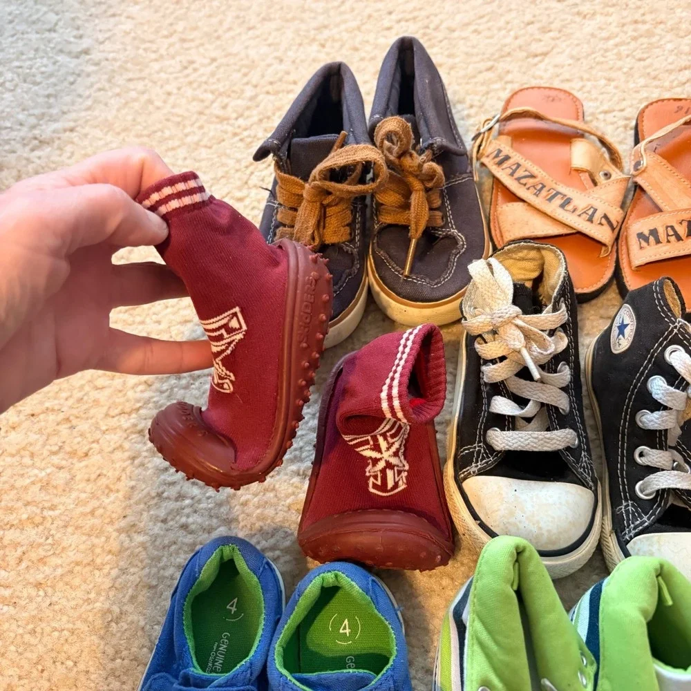 Toddler Boy Shoe Lot Converse Disney Camo Sneakers Sandals Size 0-3M to 8